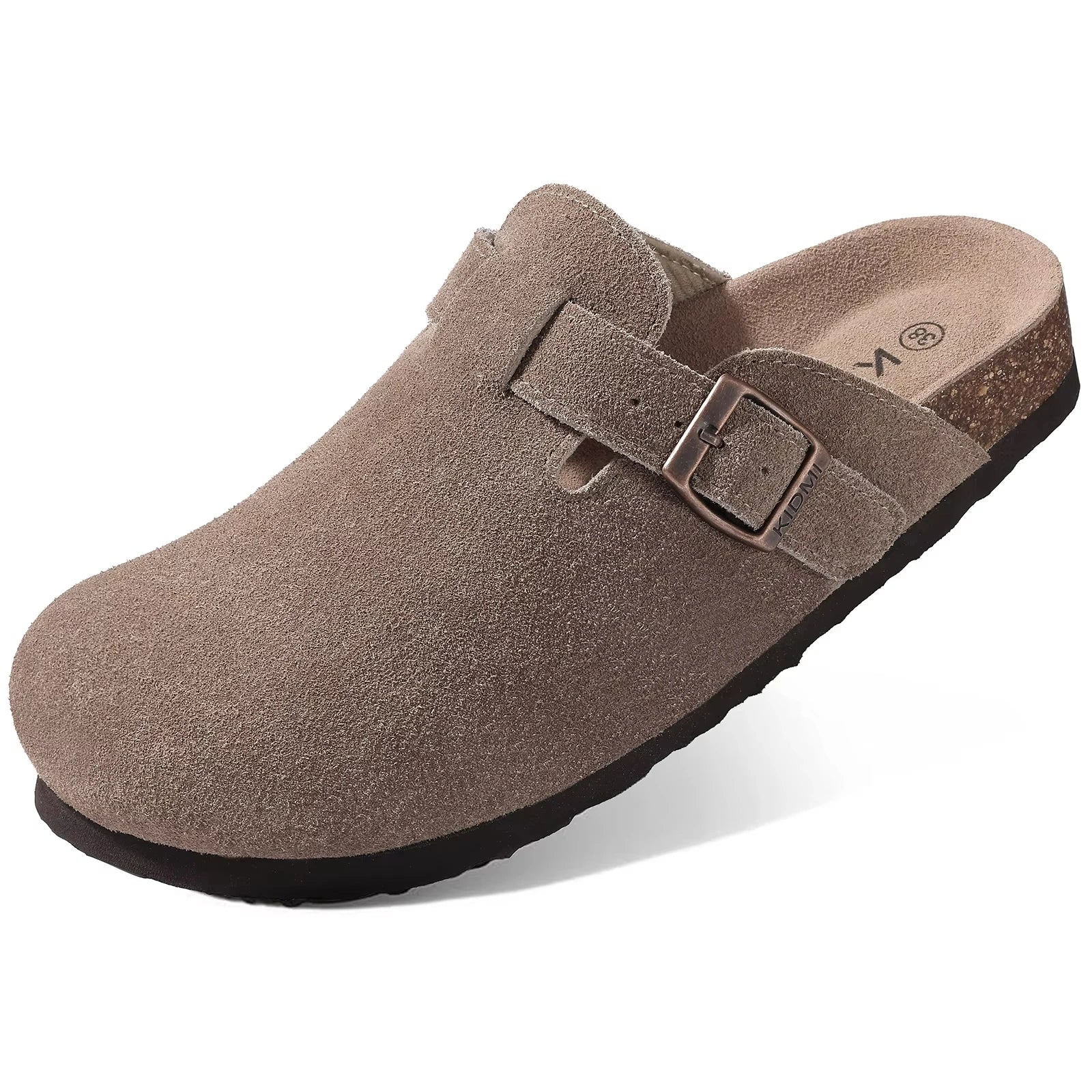 Women's Stylish Suede Clogs with Cork Insole & Arch Support