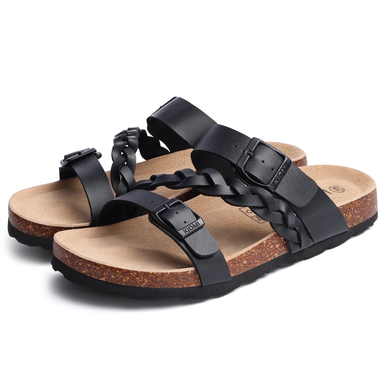 Women's Arch Support Cork Sandals with Adjustable Buckle
