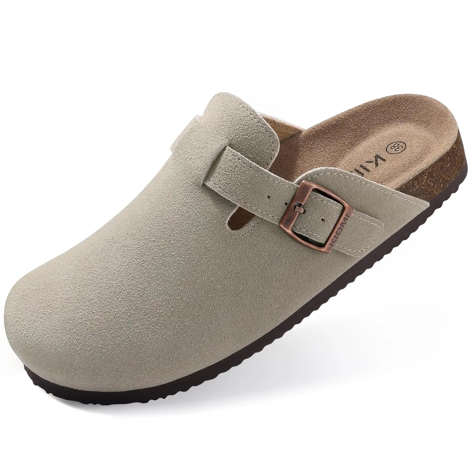 Women's Stylish Suede Clogs with Cork Insole & Arch Support