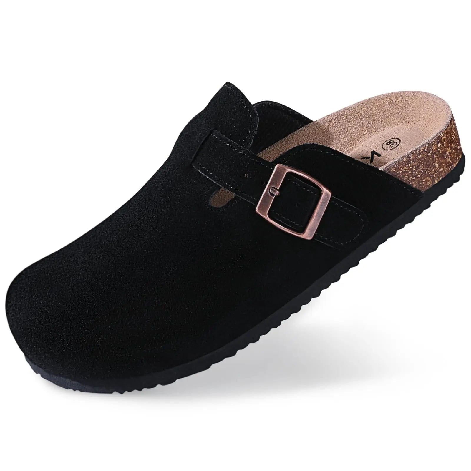 Women's Stylish Suede Clogs with Cork Insole & Arch Support