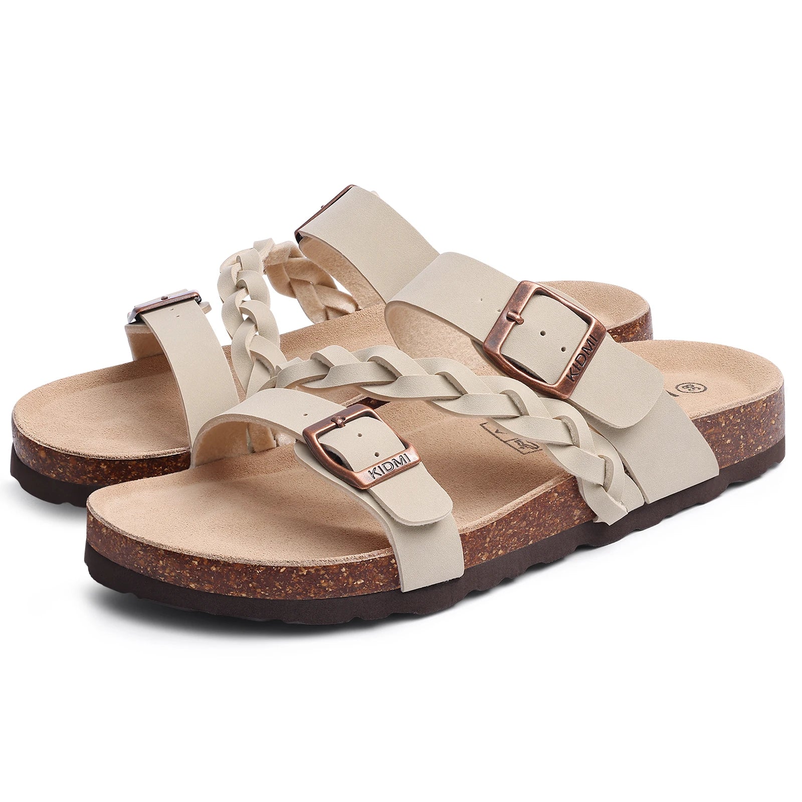 Women's Arch Support Cork Sandals with Adjustable Buckle