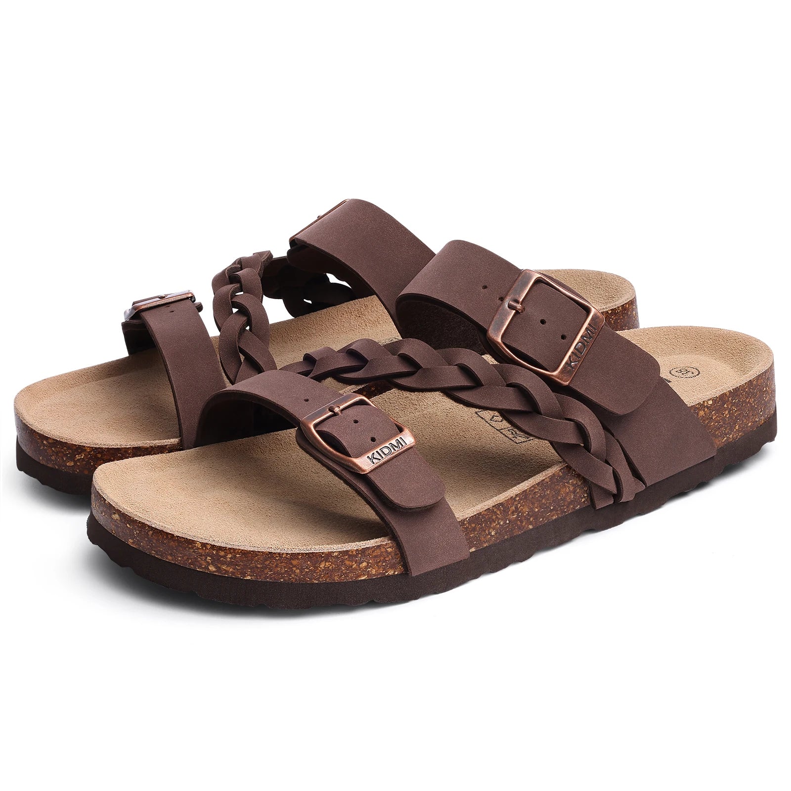 Women's Arch Support Cork Sandals with Adjustable Buckle