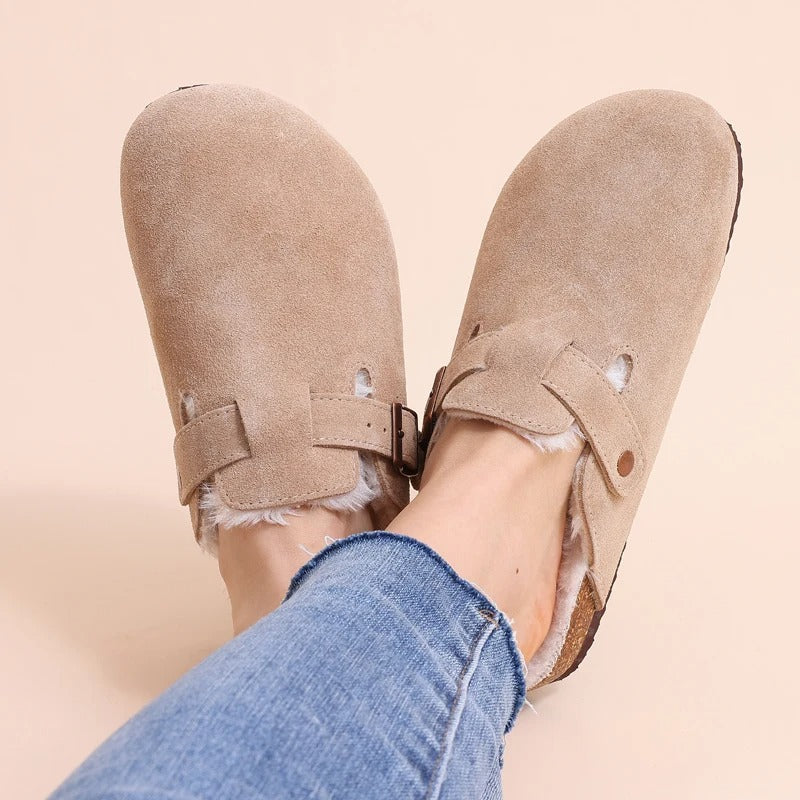 Women's Winter Fur-Lined Cork Clogs - Ultimate Warmth & Plush Comfort