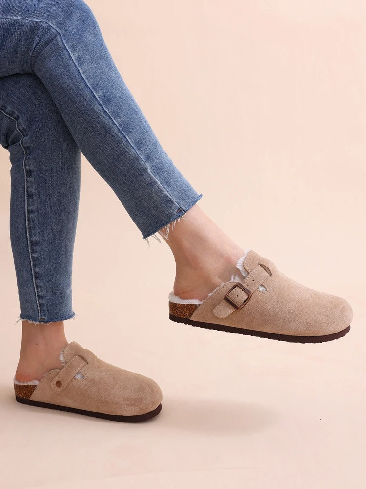 Women's Winter Fur-Lined Cork Clogs - Ultimate Warmth & Plush Comfort