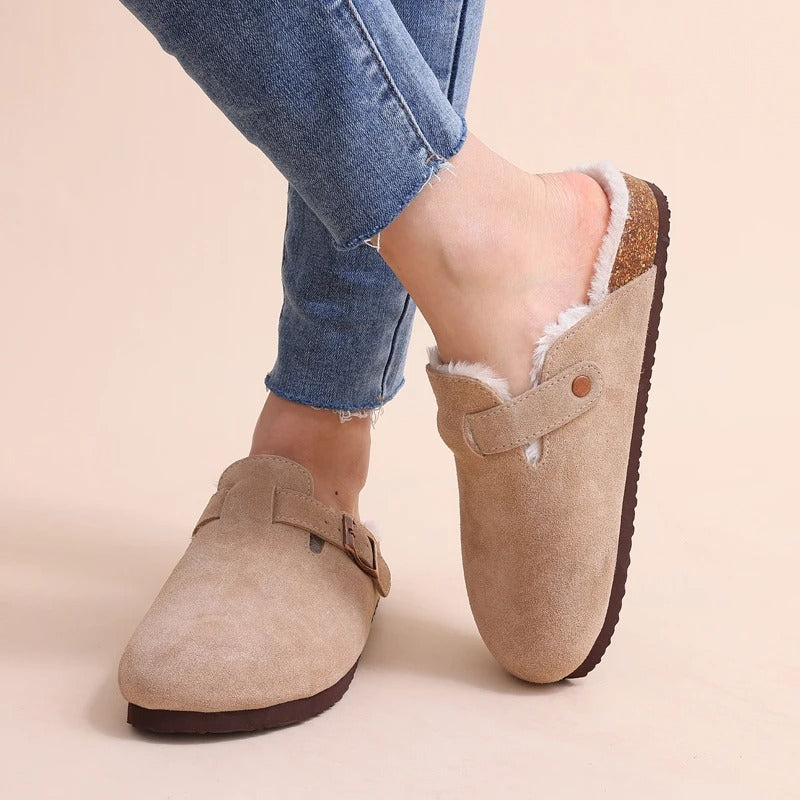 Women's Winter Fur-Lined Cork Clogs - Ultimate Warmth & Plush Comfort